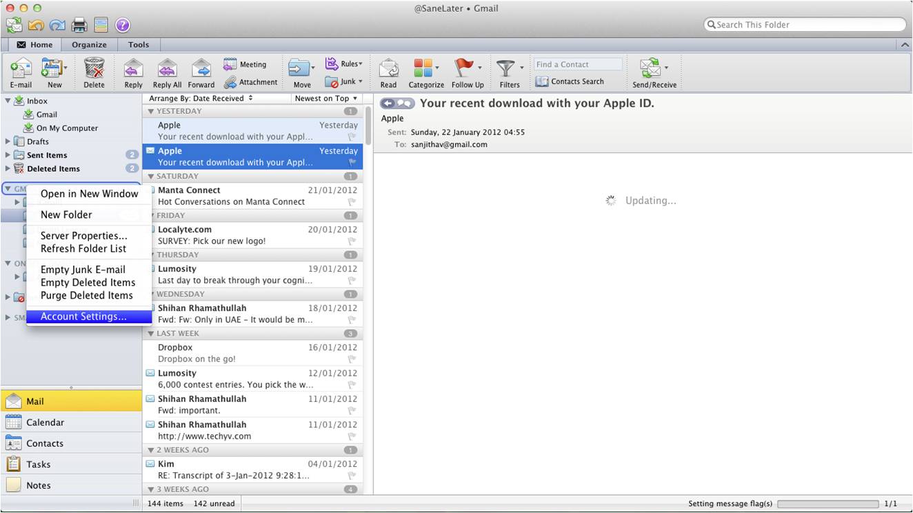 outlook for mac settings for gmail